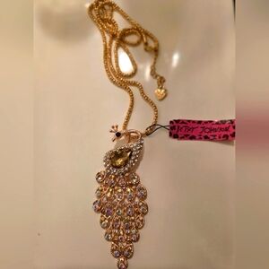 Peacock Betsey Johnson Amber Neclace